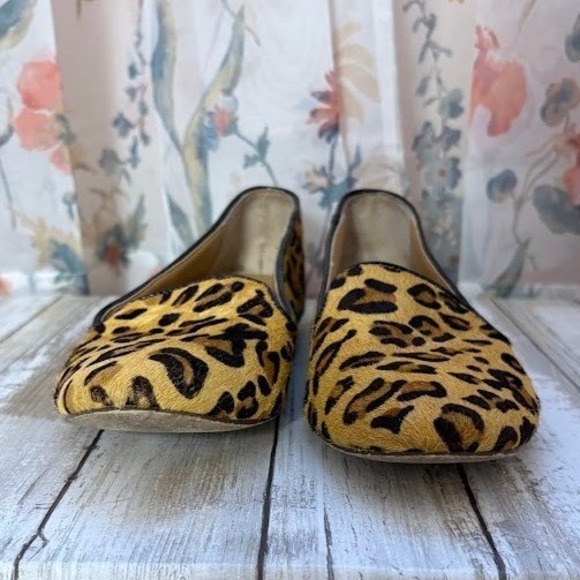 J Crew Leopard Print Calf Hair Loafers Flats Women's Shoes Size 8.5M - Picture 3 of 10